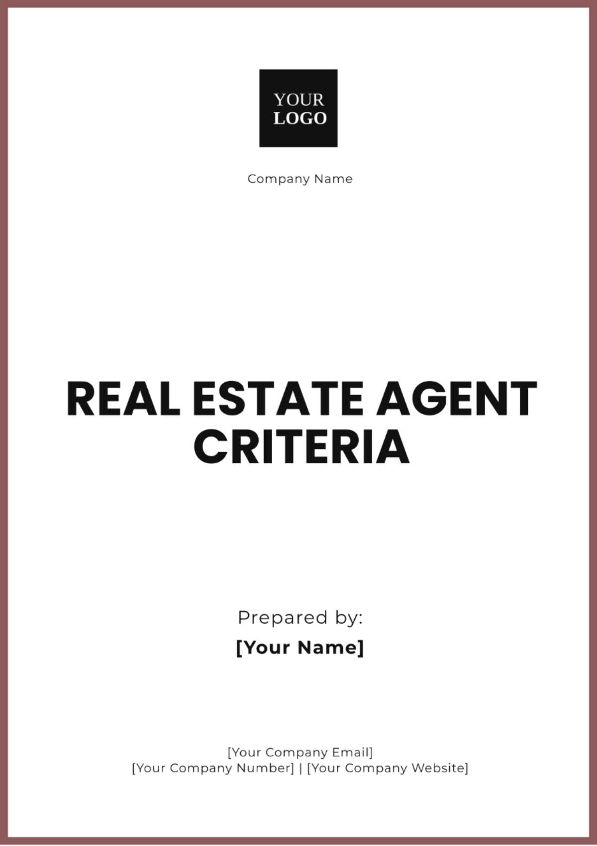 Real Estate Agent Criteria Template - Edit Online & Download