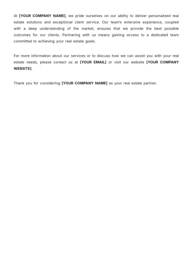 Free Real Estate Capability Statement Template to Edit Online