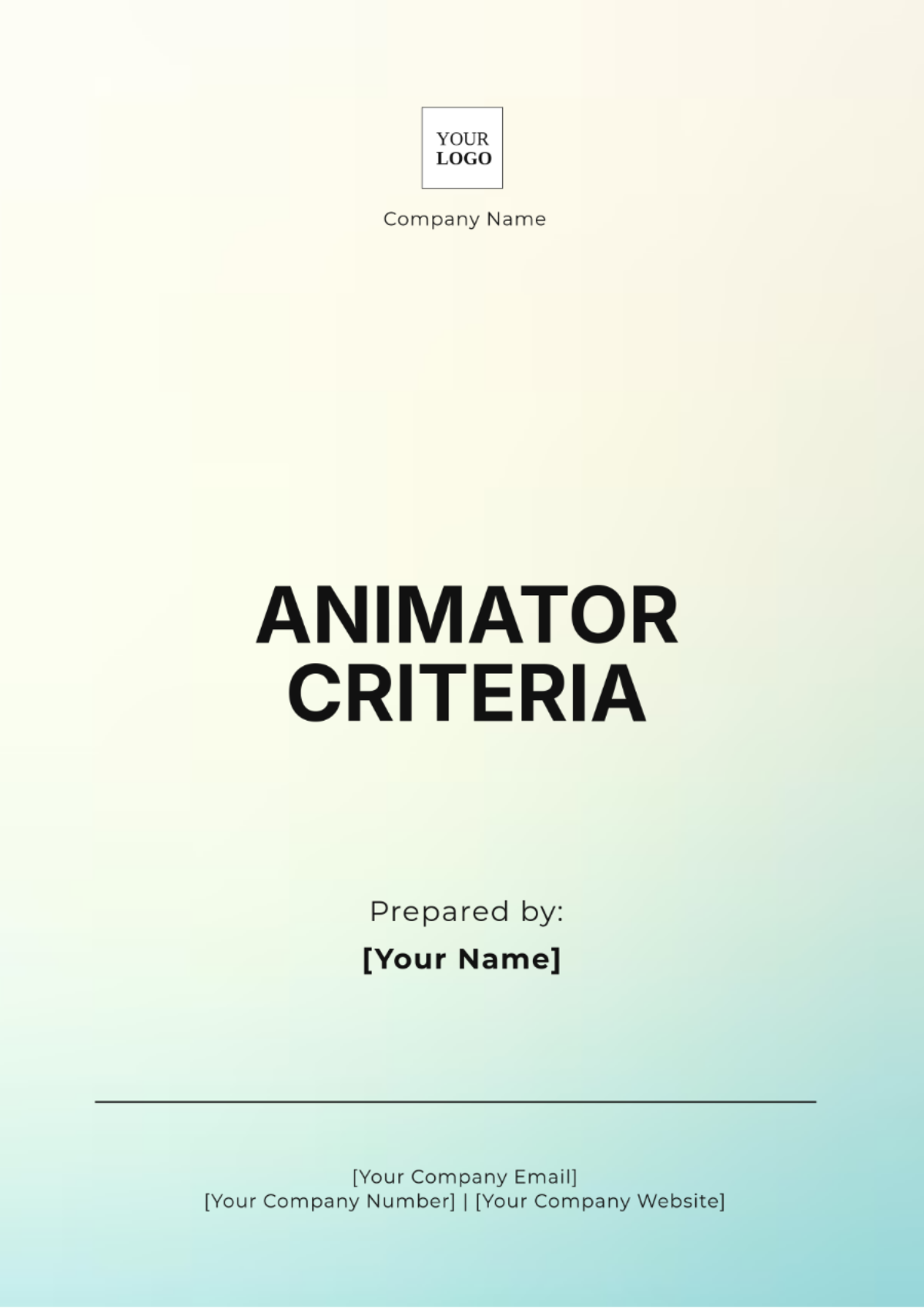 Animator Criteria Template - Edit Online & Download