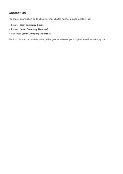 Free Digital Capability Statement Template to Edit Online