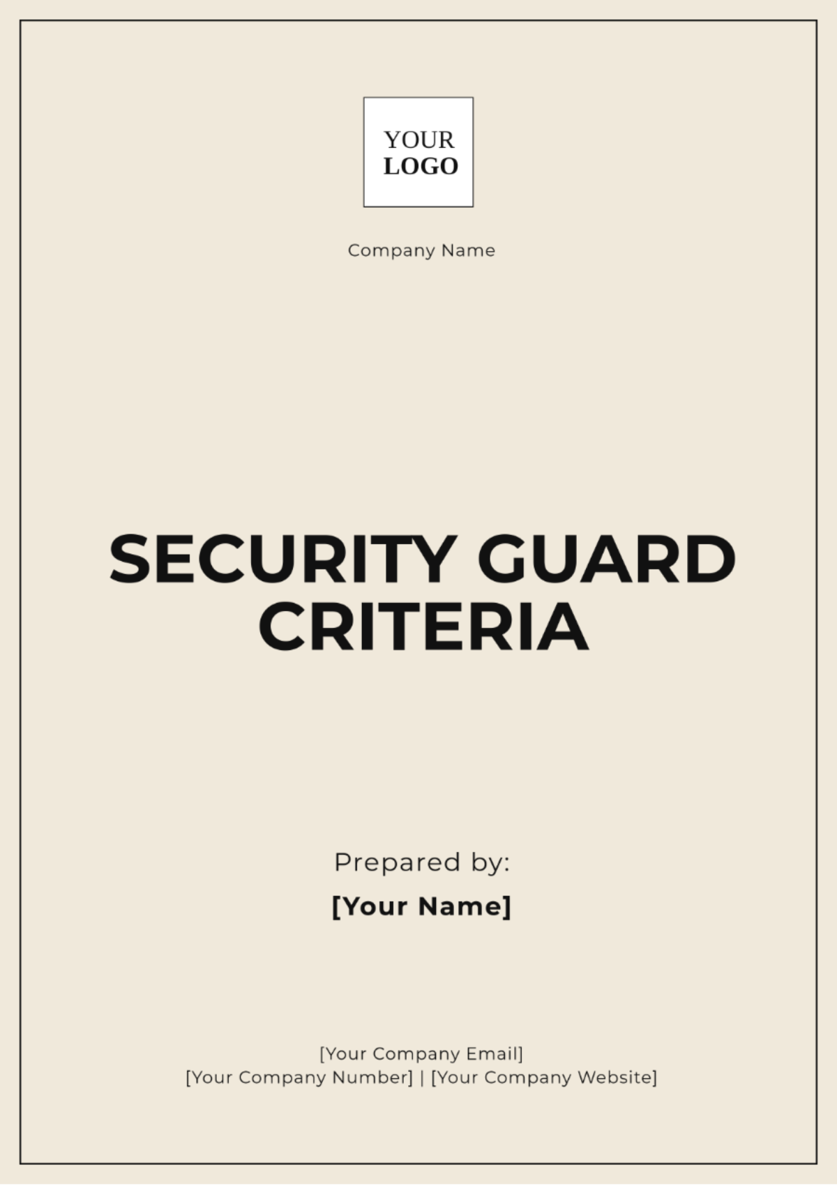 Security Guard Criteria Template - Edit Online & Download