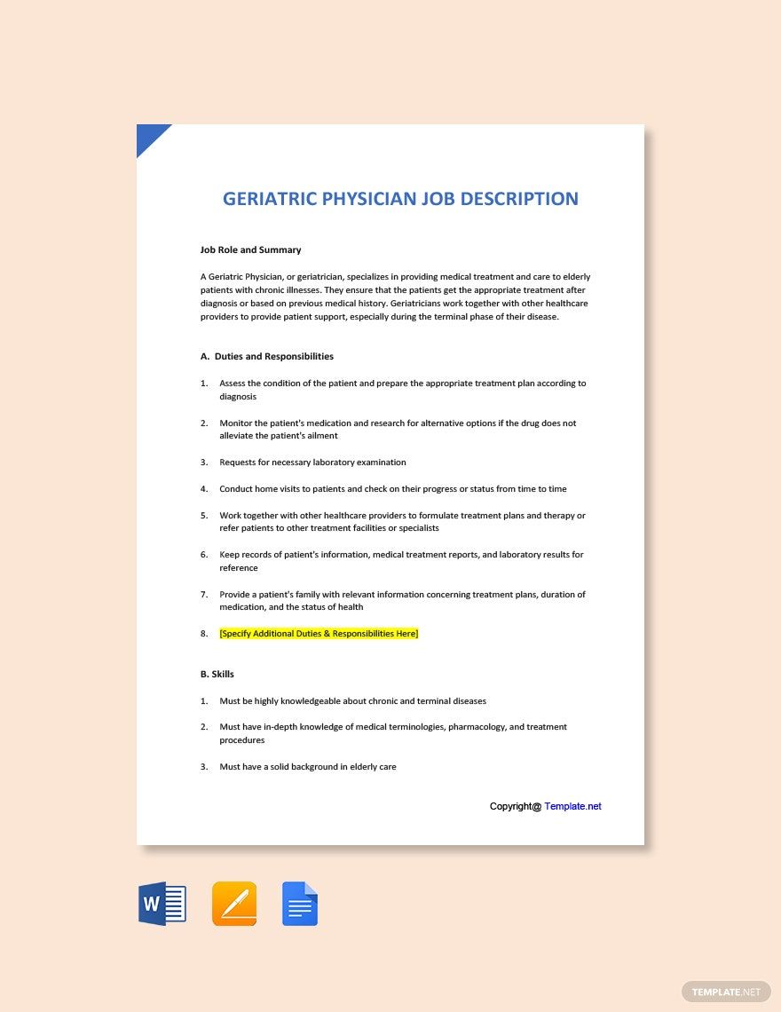 Free Geriatric Physician Job Ad And Description Template Download In 