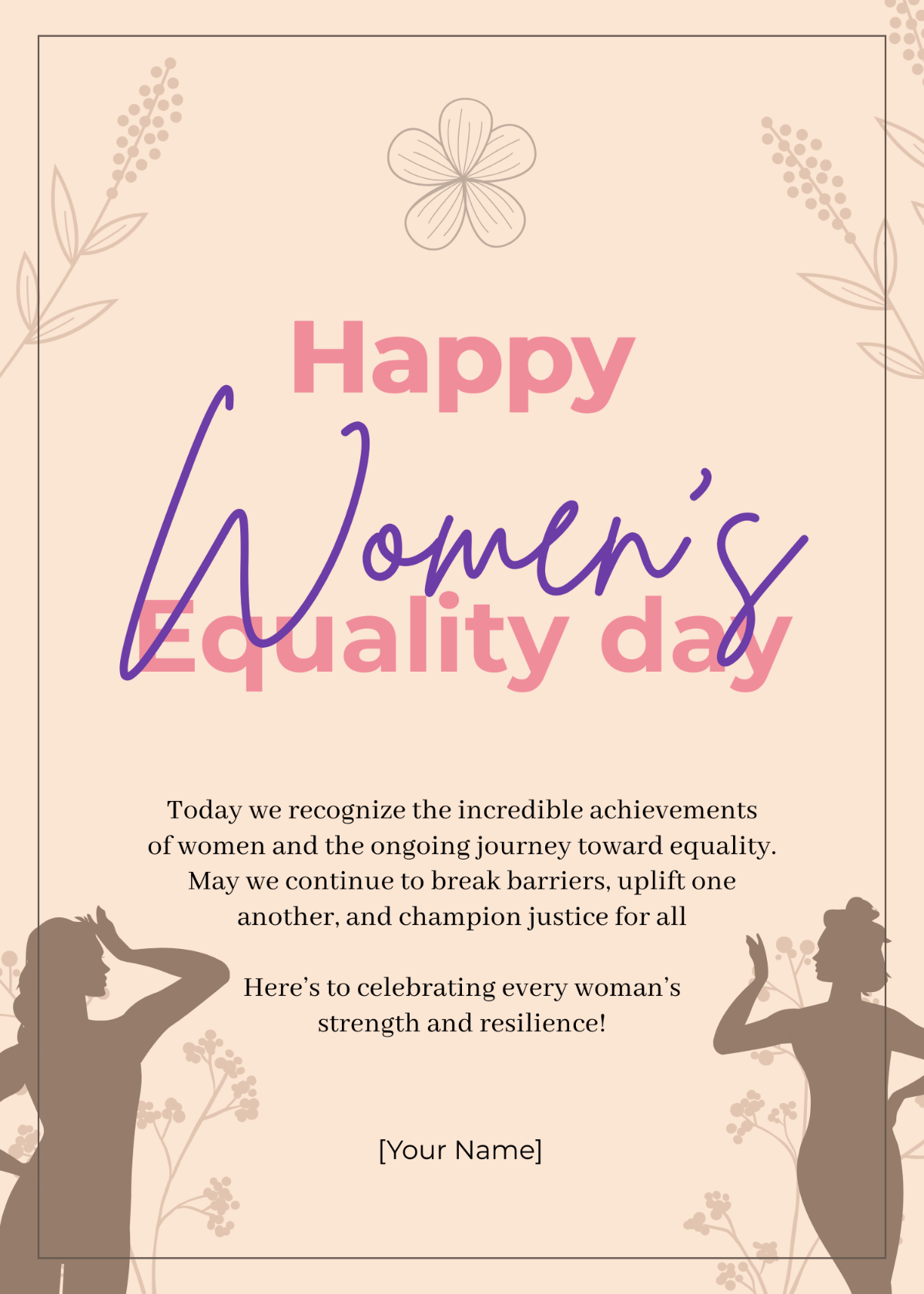 Women's Equality Day Greeting Card Template - Edit Online & Download