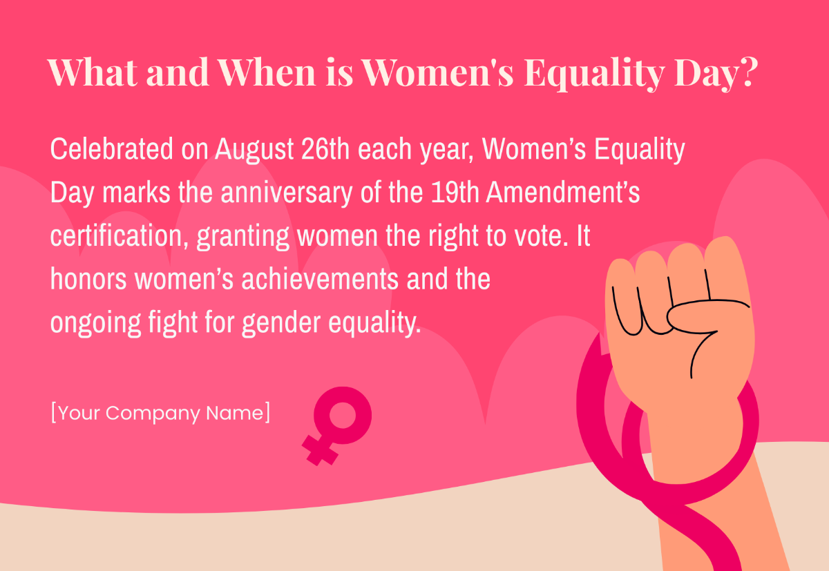 What and When is Women's Equality Day? Template - Edit Online & Download