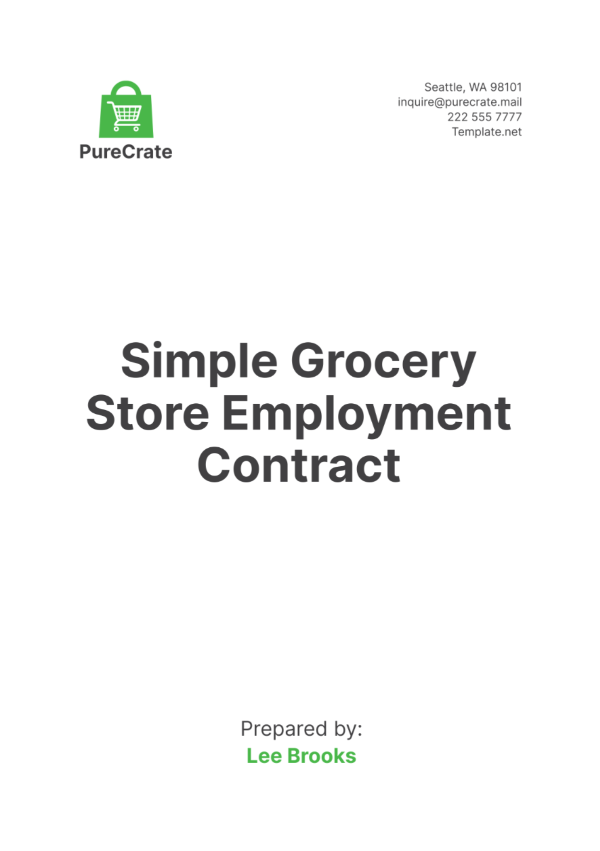 Simple Grocery Store Employment Contract Template