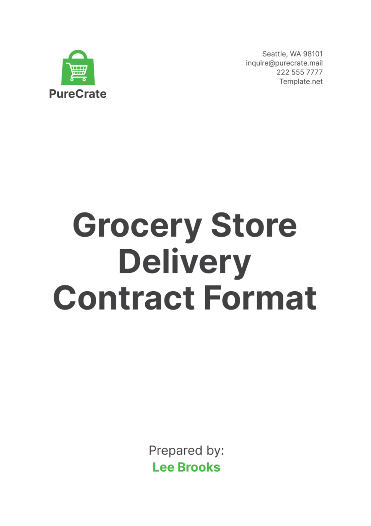 Grocery Store Delivery Contract Format Template - Edit Online & Download