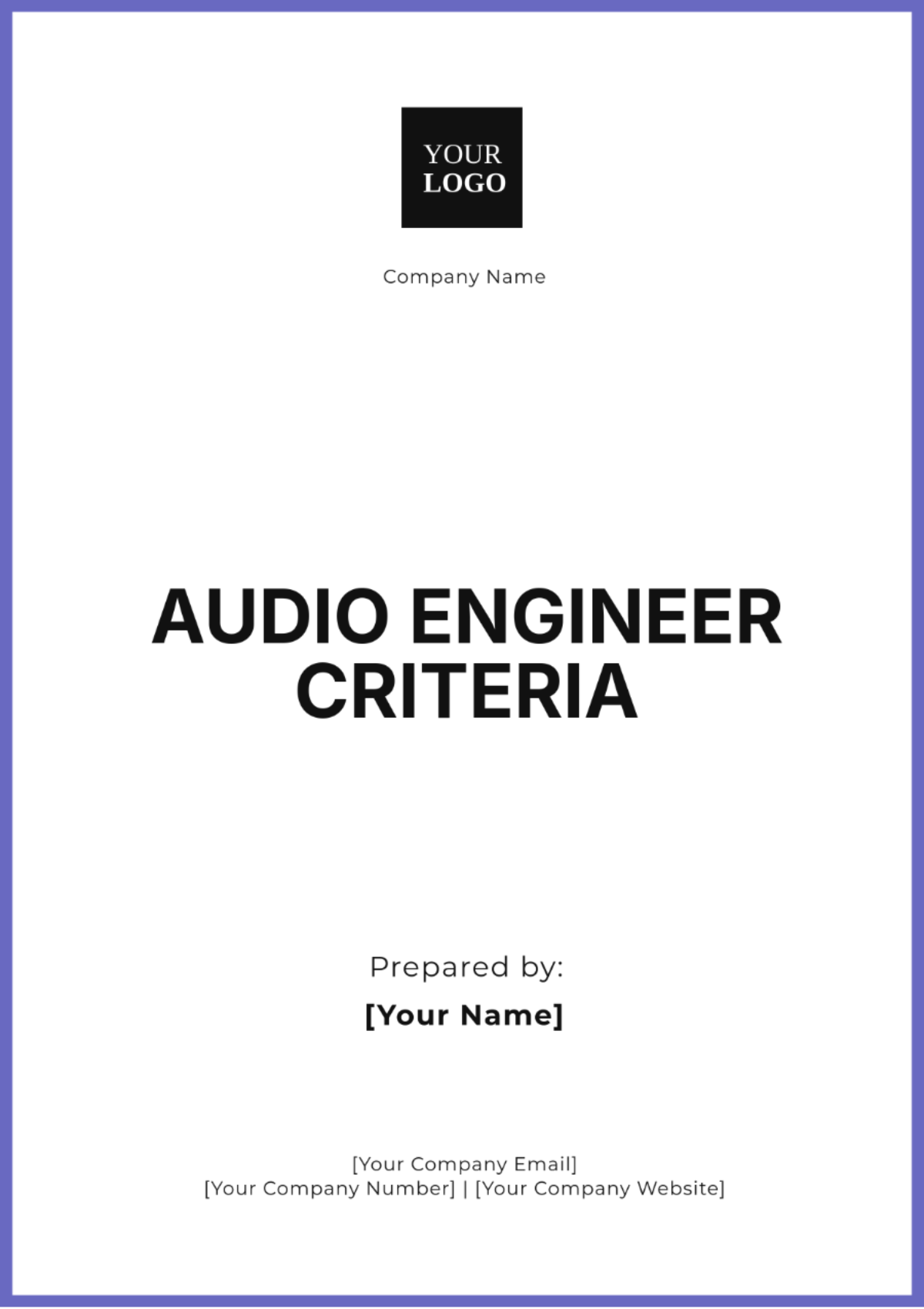 Audio Engineer Criteria Template - Edit Online & Download