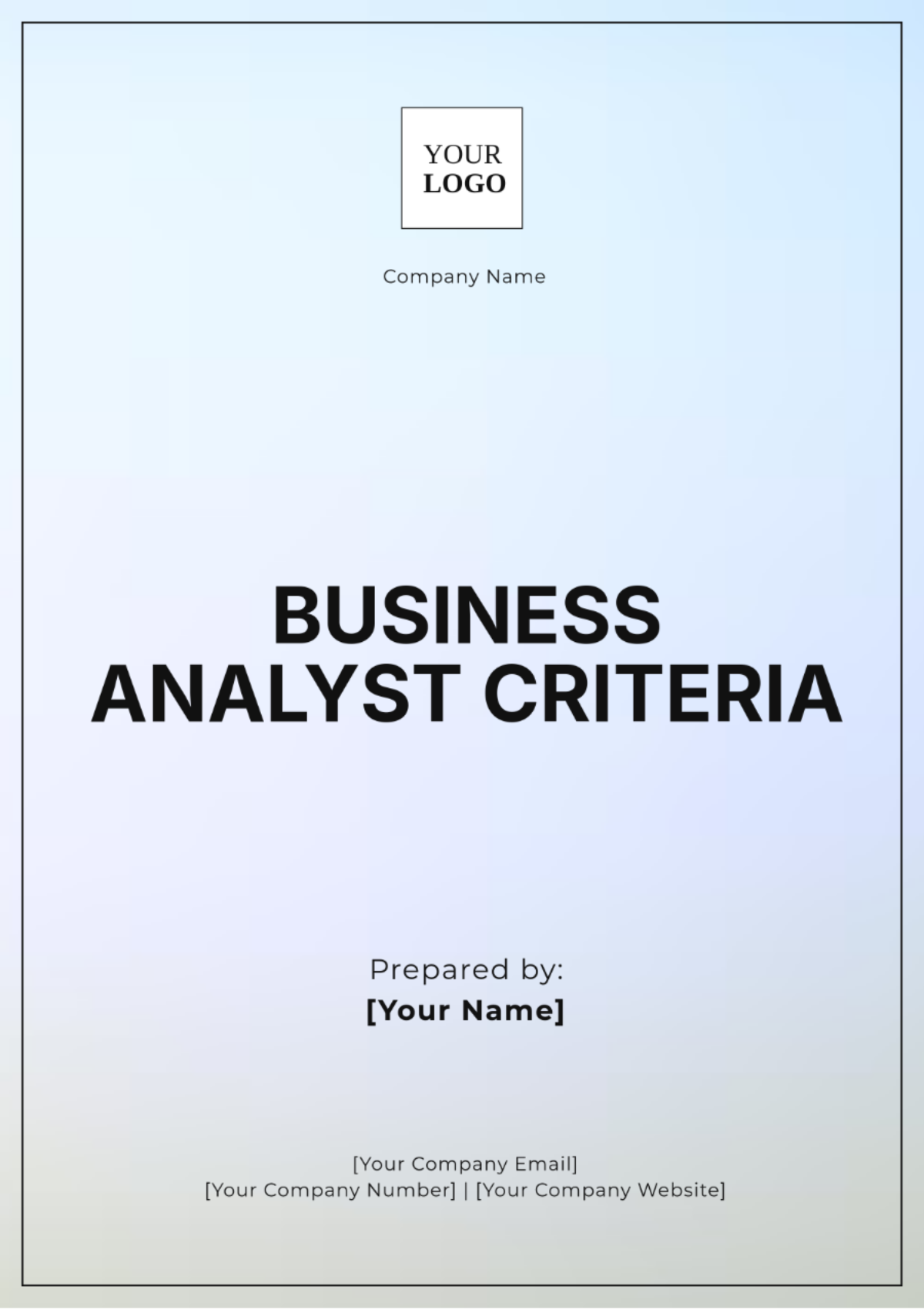 Business Analyst Criteria Template - Edit Online & Download