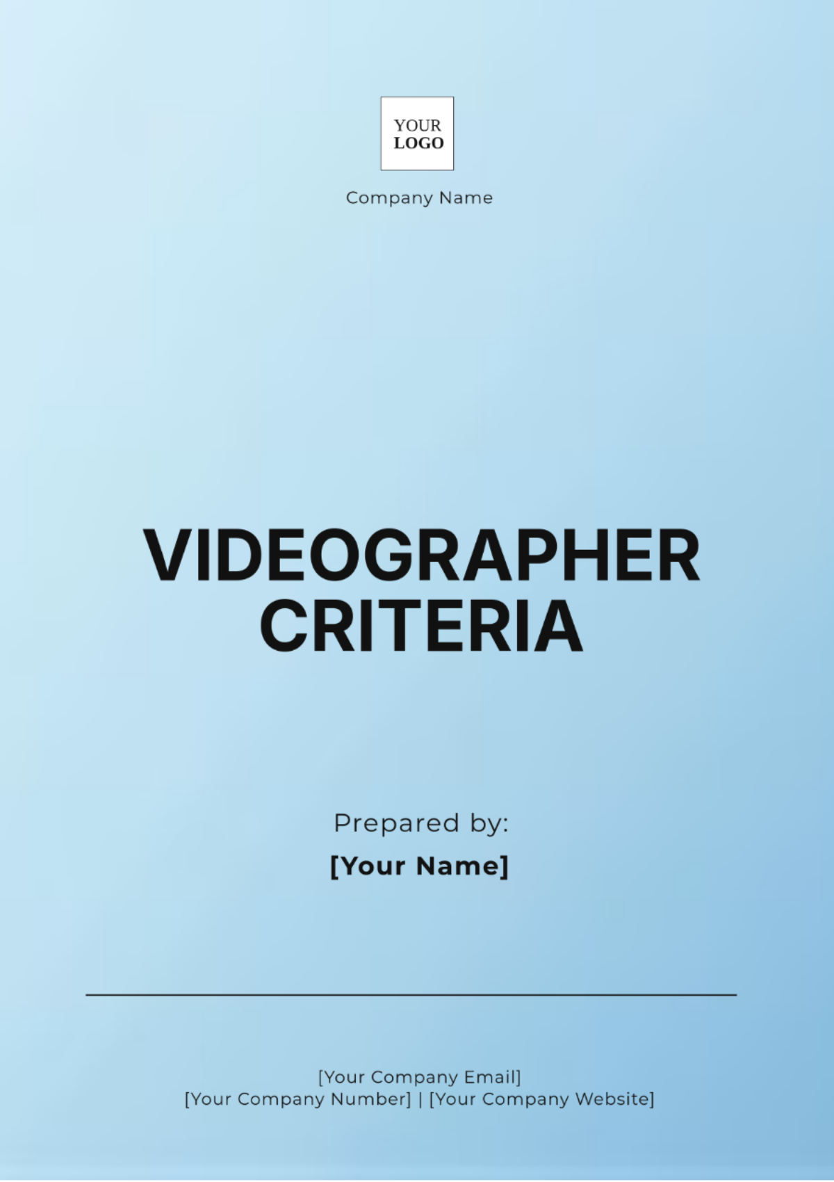 Videographer Criteria Template - Edit Online & Download