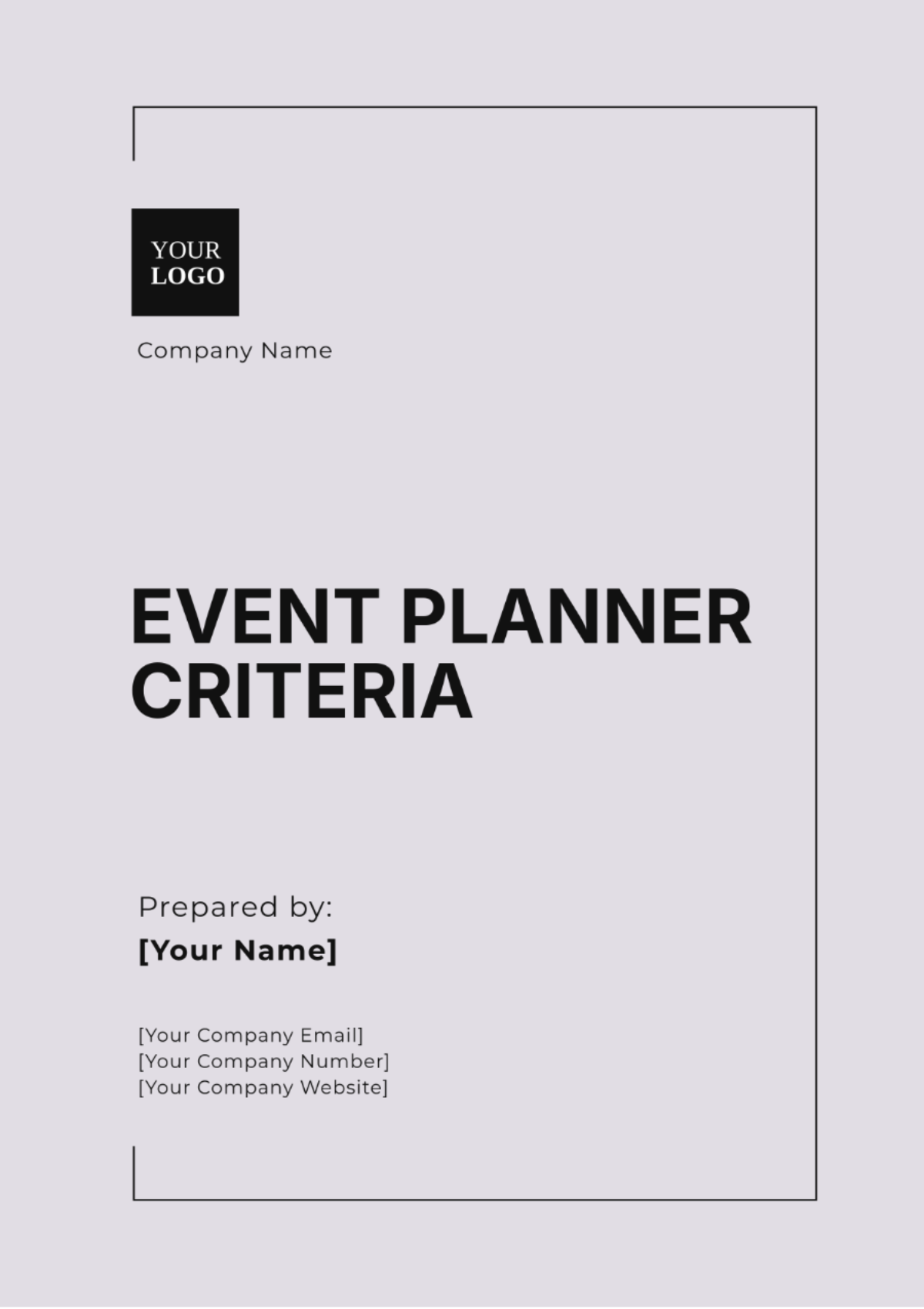 Event Planner Criteria Template - Edit Online & Download