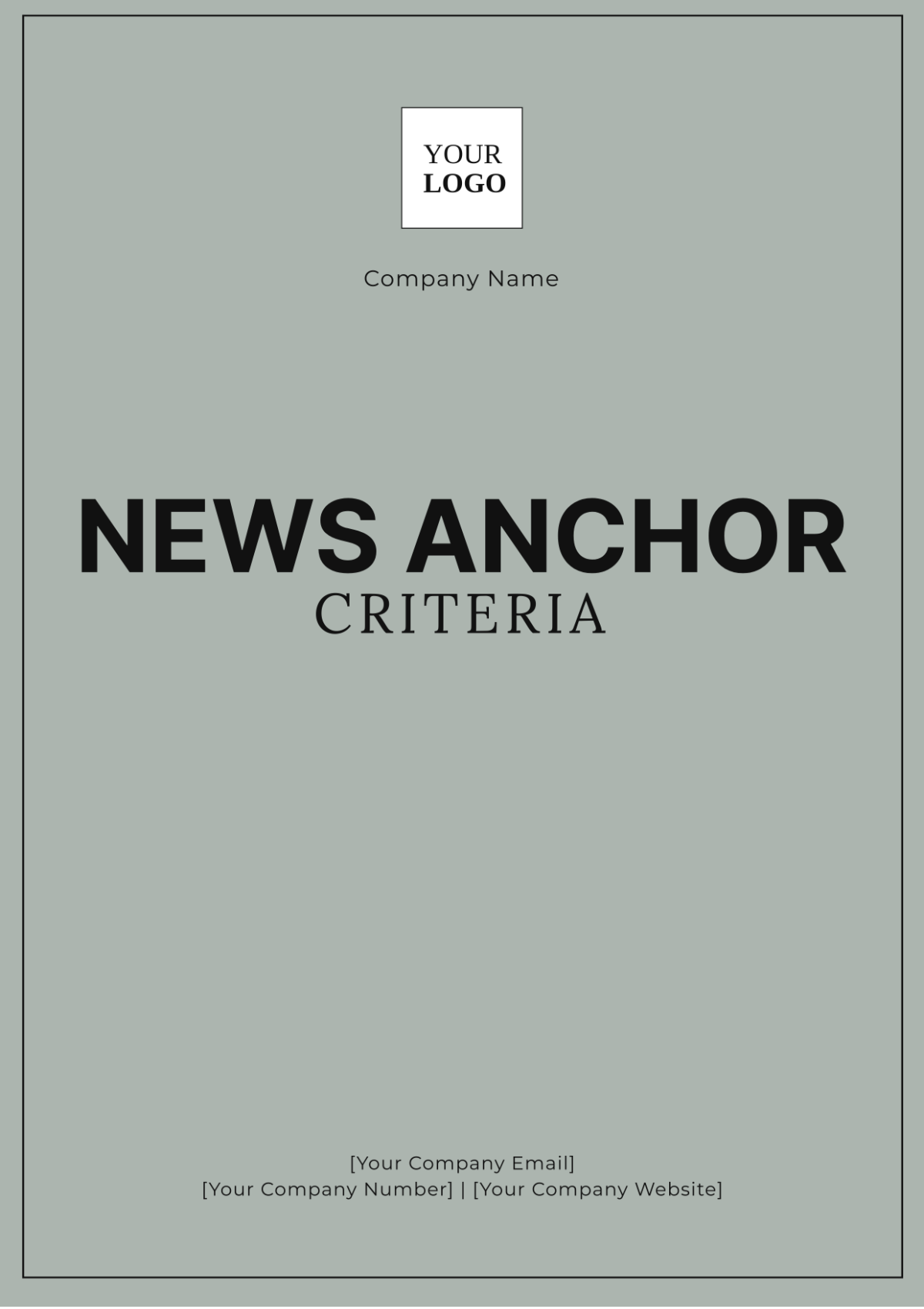 News Anchor Criteria Template - Edit Online & Download