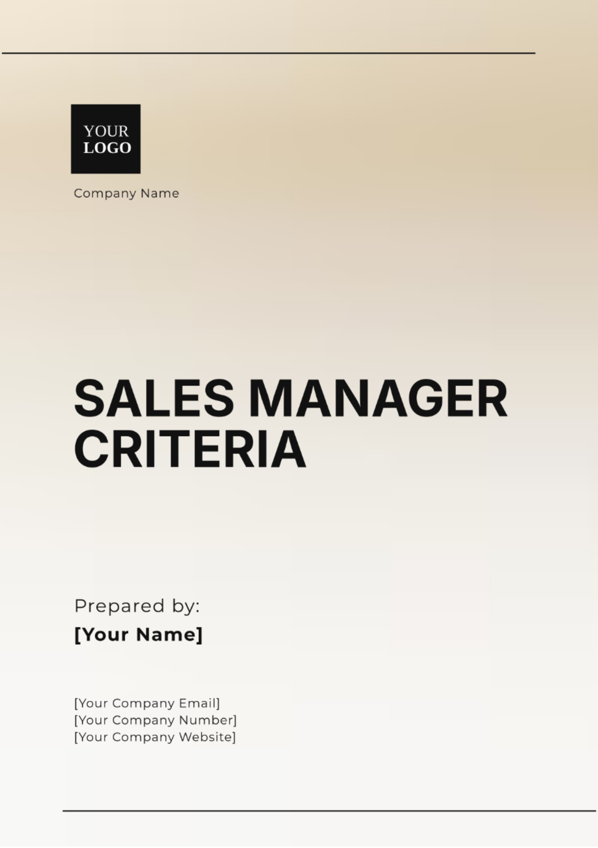 Sales Manager Criteria Template - Edit Online & Download