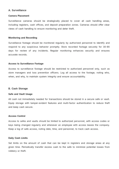Free Simple Grocery Store Cash Handling SOP Template to Edit Online