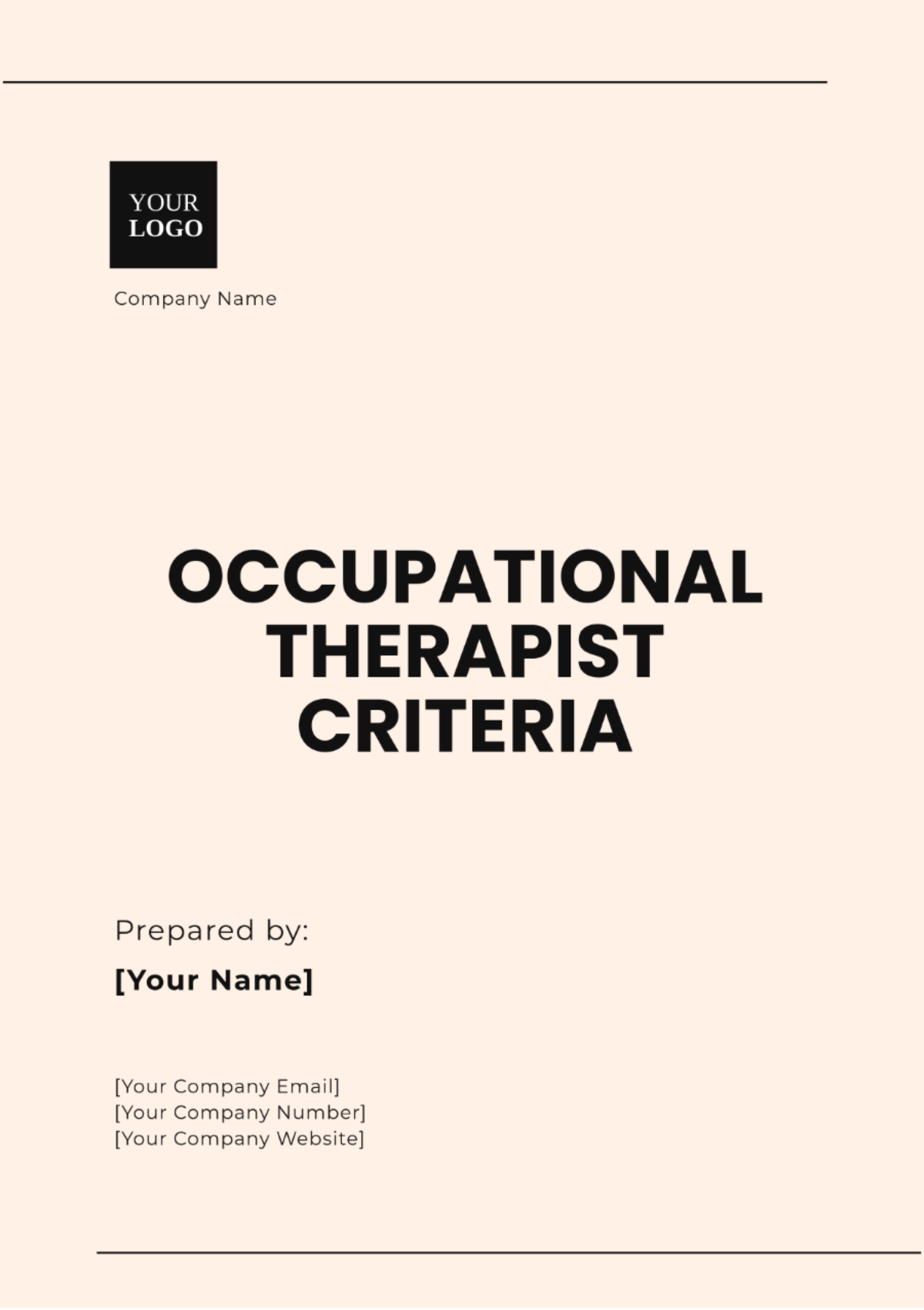 Occupational Therapist Criteria Template - Edit Online & Download