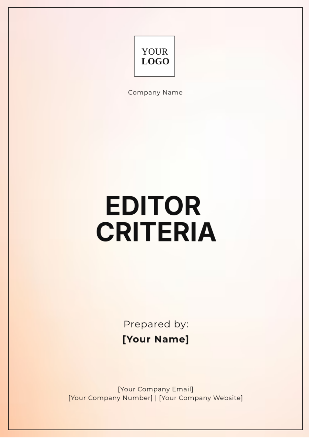 Editor Criteria Template - Edit Online & Download