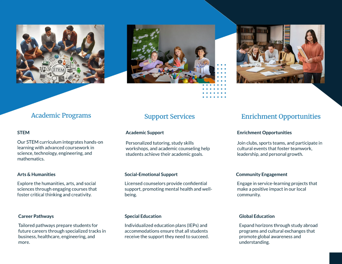 Free School Service Brochure Template to Edit Online