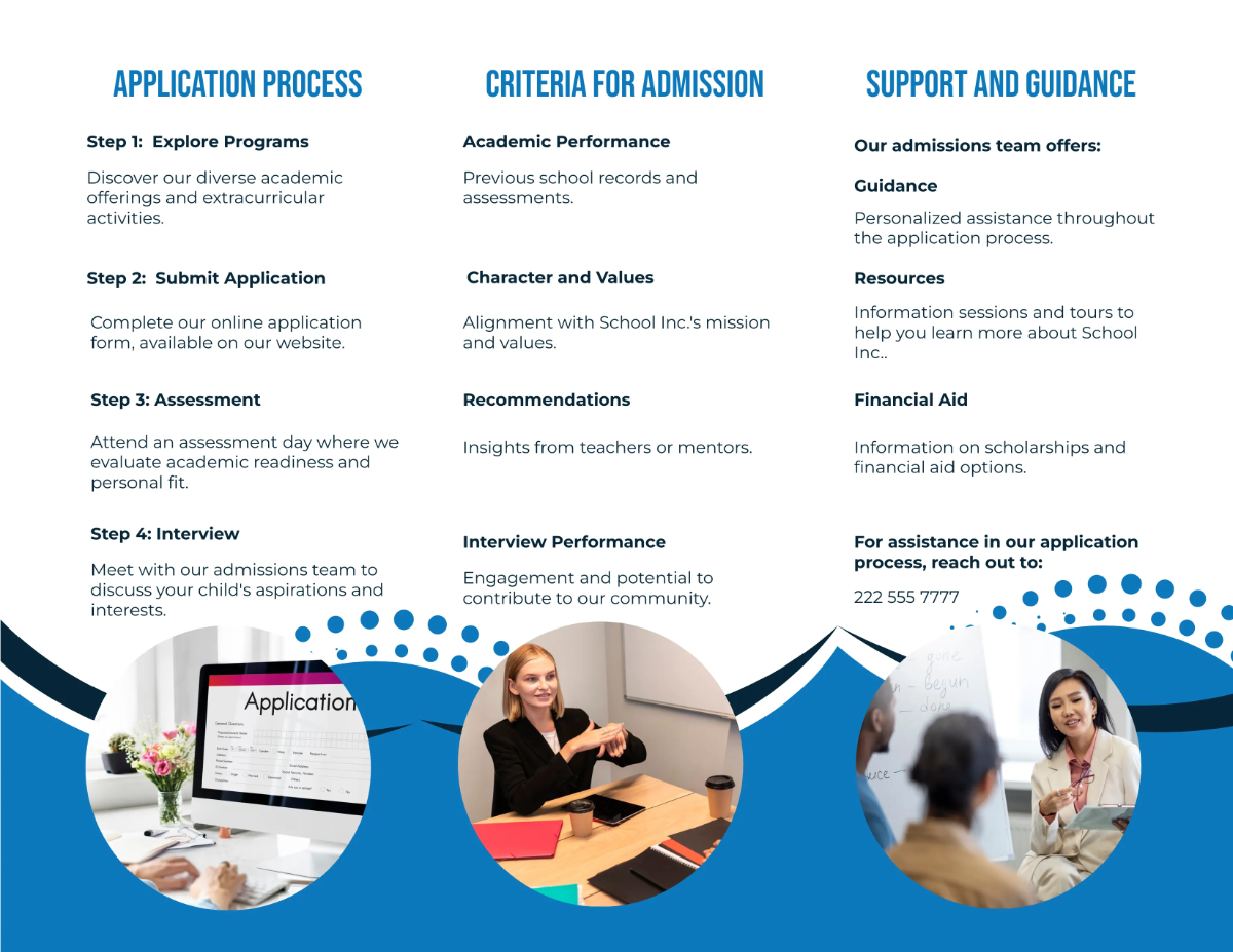 Free School Application Brochure Template to Edit Online
