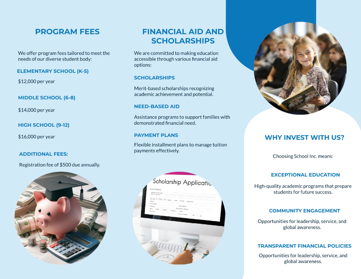 Free School Finance Brochure Template to Edit Online