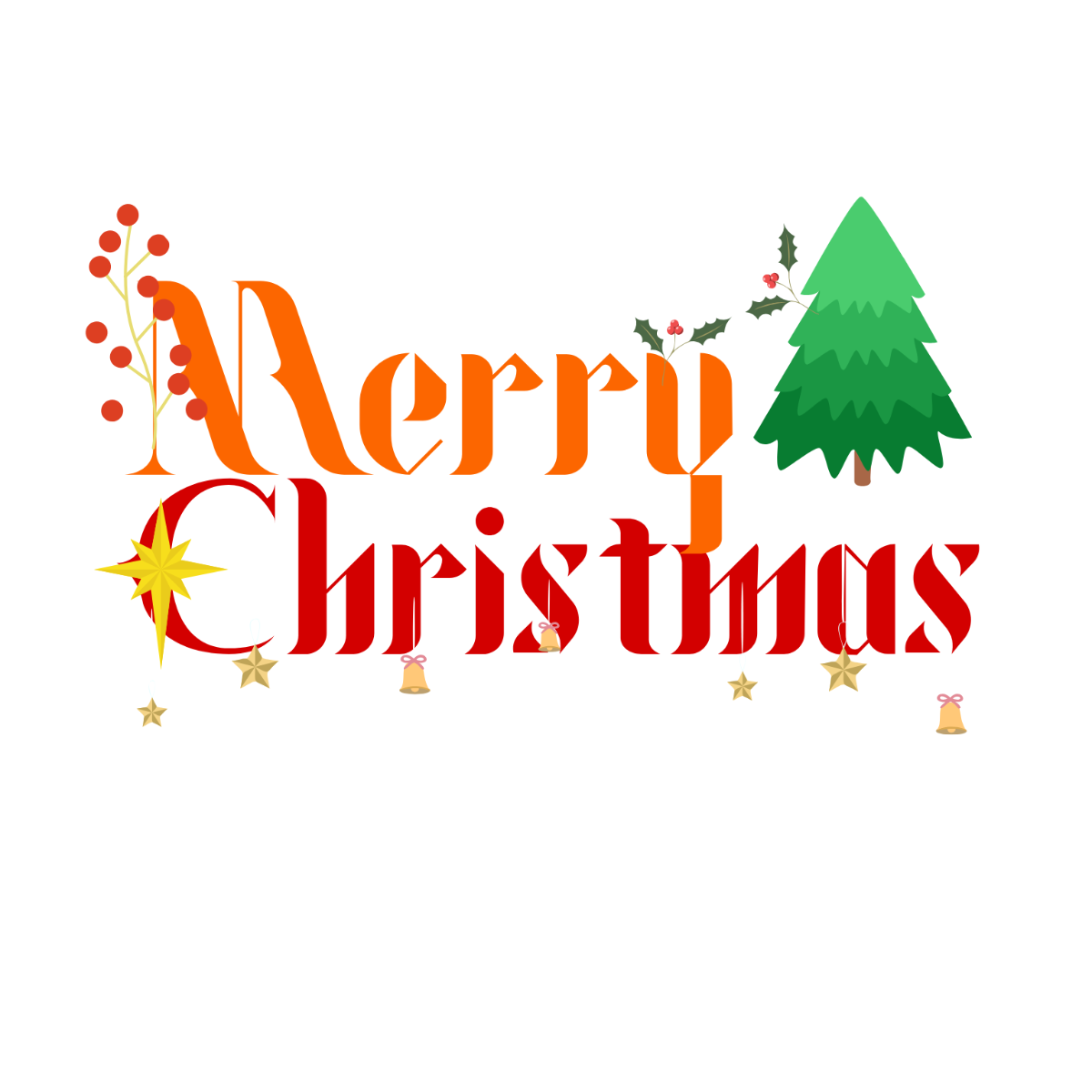 Traditional Merry Christmas Text - Edit Online | Template.net