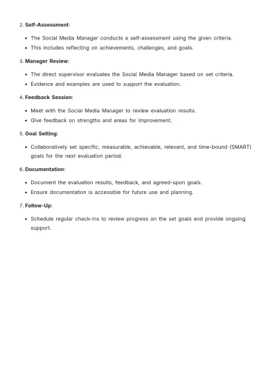 Free Social Media Manager Criteria Template to Edit Online