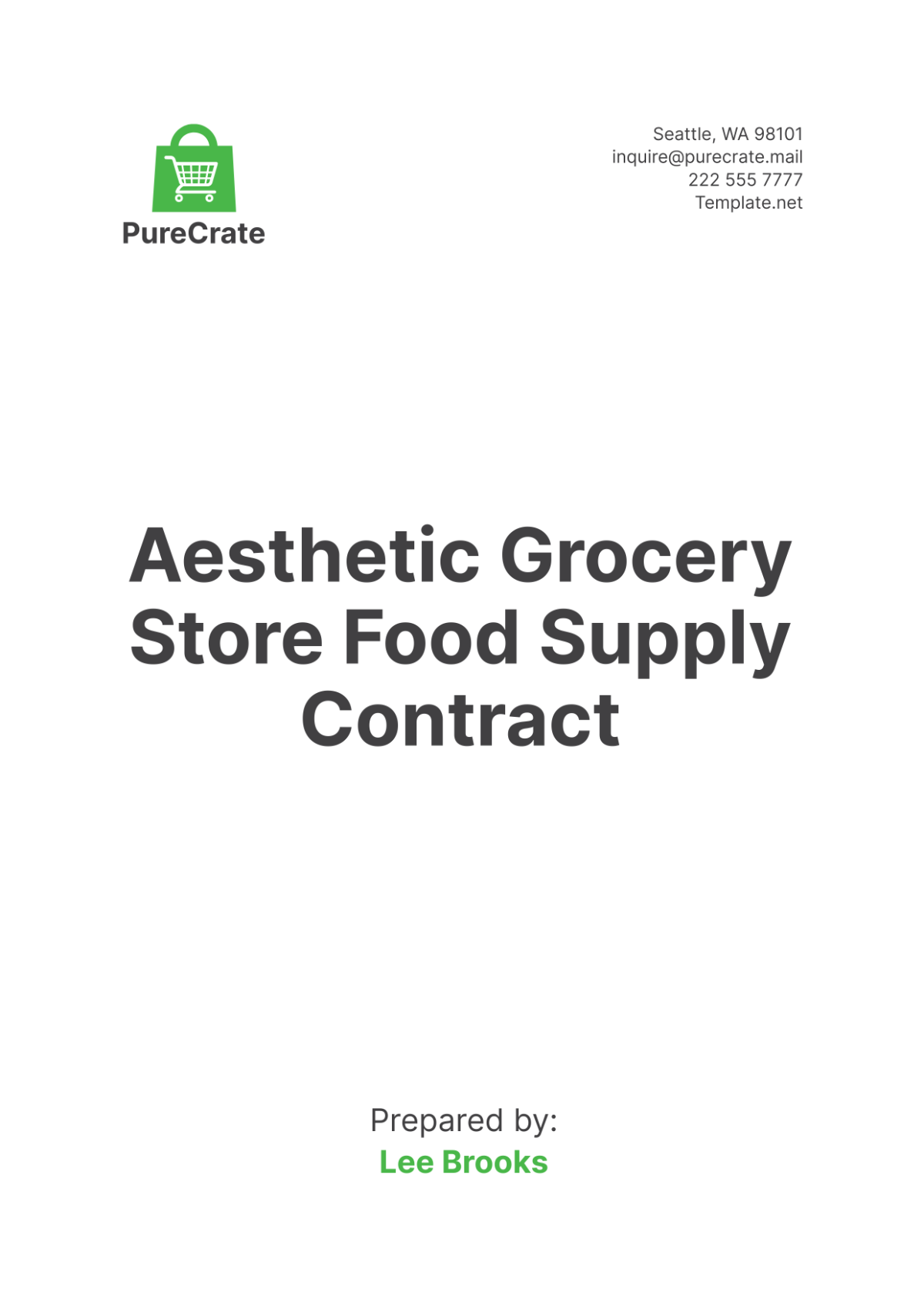 Aesthetic Grocery Store Food Supply Contract Template - Edit Online & Download