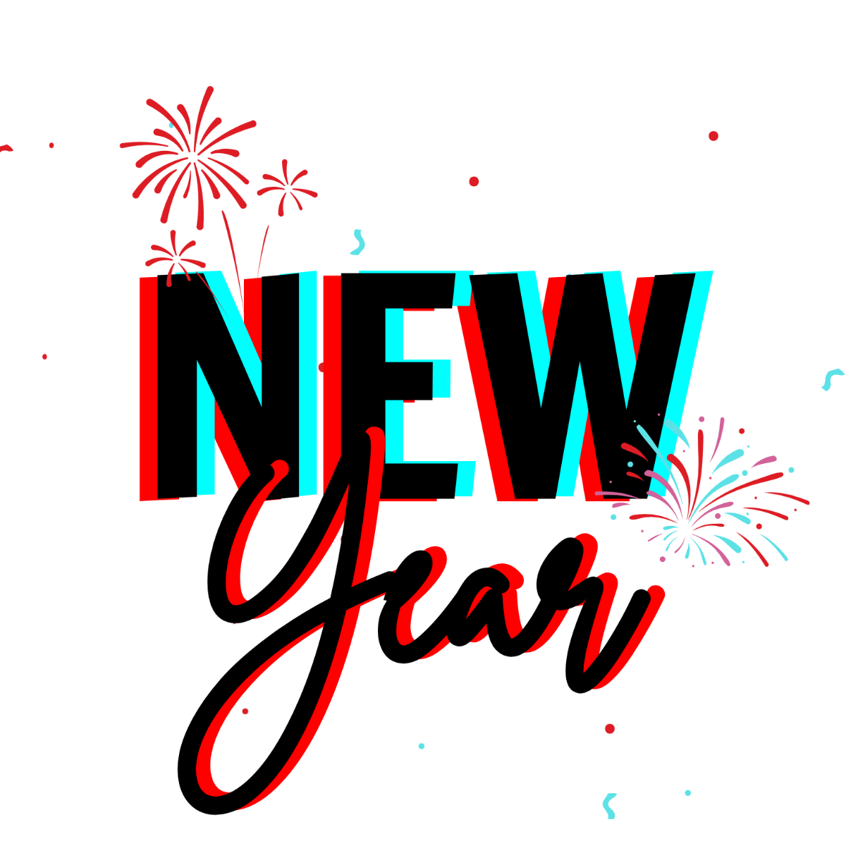 Playful New Year Text - Edit Online | Template.net