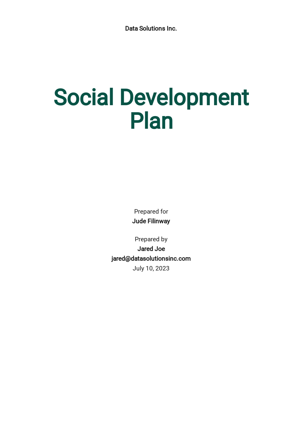 social development business plan template