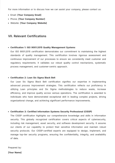 Free Capability Statement Layout Template to Edit Online