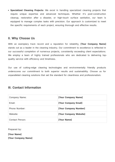 Free Capability Statement for Cleaning Services Template to Edit Online