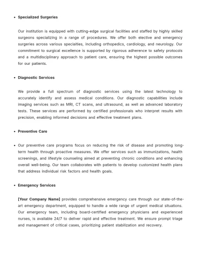 Free Capability Statement for Medical and Health Services Template to Edit Online