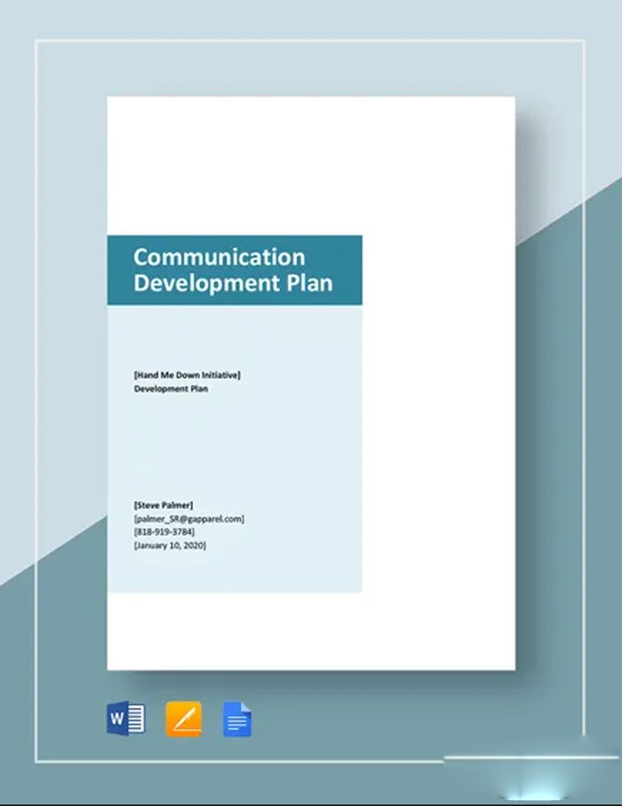Communication Development Plan Template in Word, Google Docs, Apple Pages