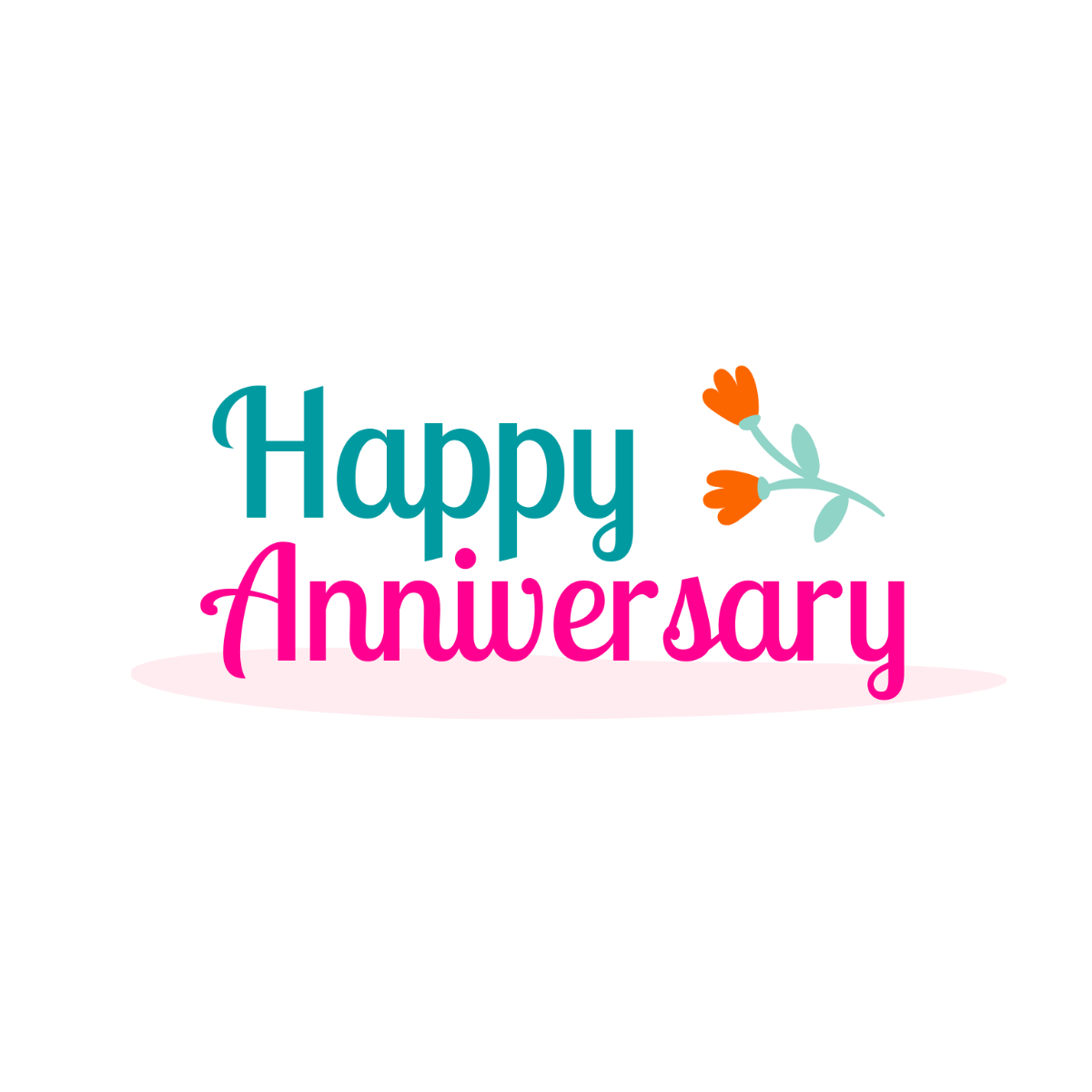 Colorful Happy Anniversary Text