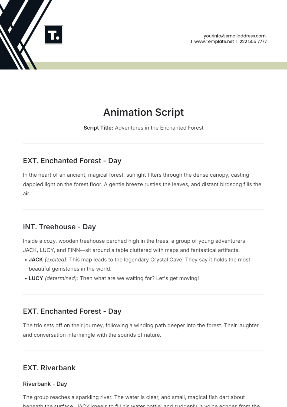 Animation Script Template - Edit Online & Download