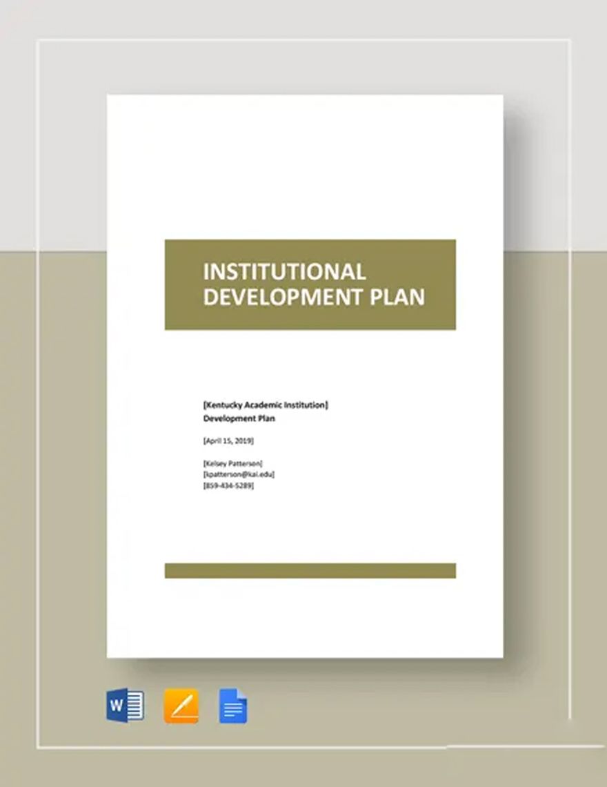 Institutional Development Plan Template
