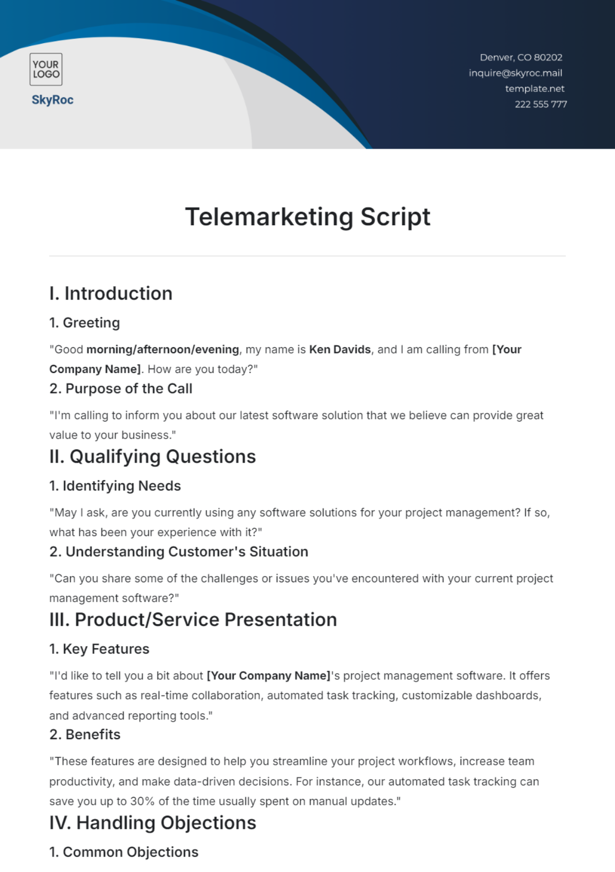 Free AV Script Template To Edit Online Free AV Script Template To Edit Online