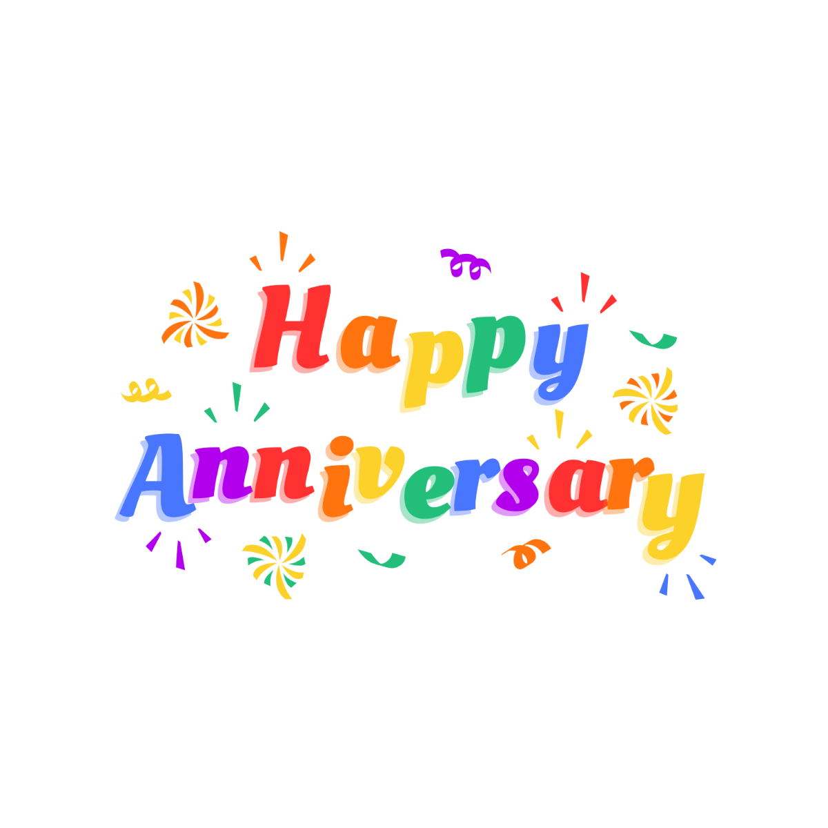 Playful Happy Anniversary Text - Edit-Online | Template.net