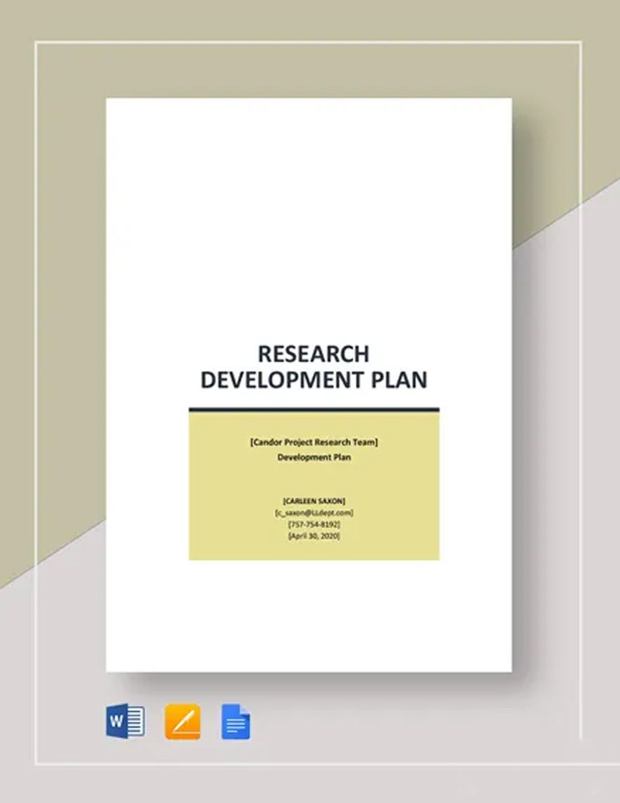 Research Development Plan Template