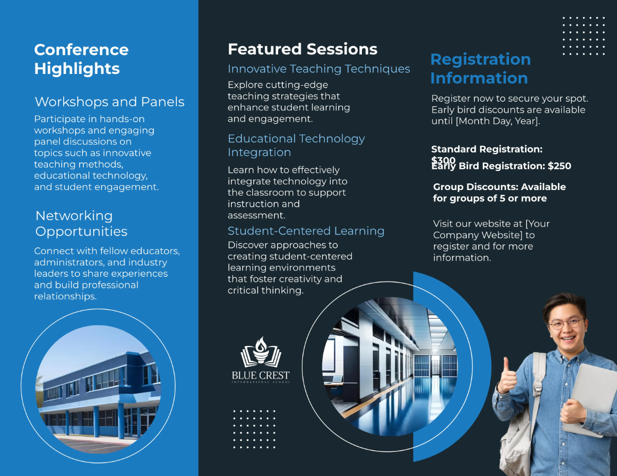 Free School Consultant Brochure Template to Edit Online