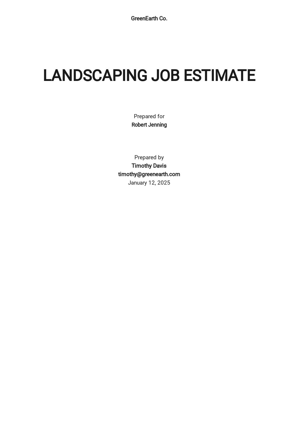 Free Landscaping Job Estimate Template.jpe