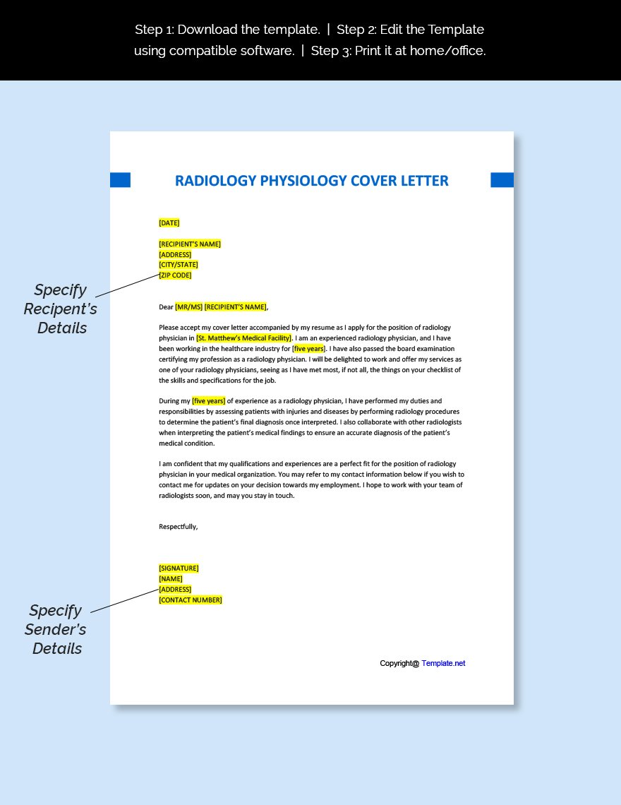 Radiology Physician Cover Letter Template