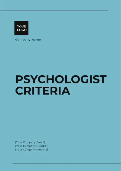 Free Psychologist Criteria Template to Edit Online