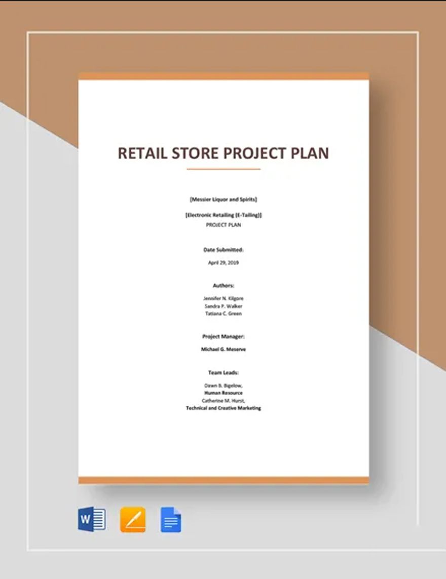 Retail Store Project Plan Template