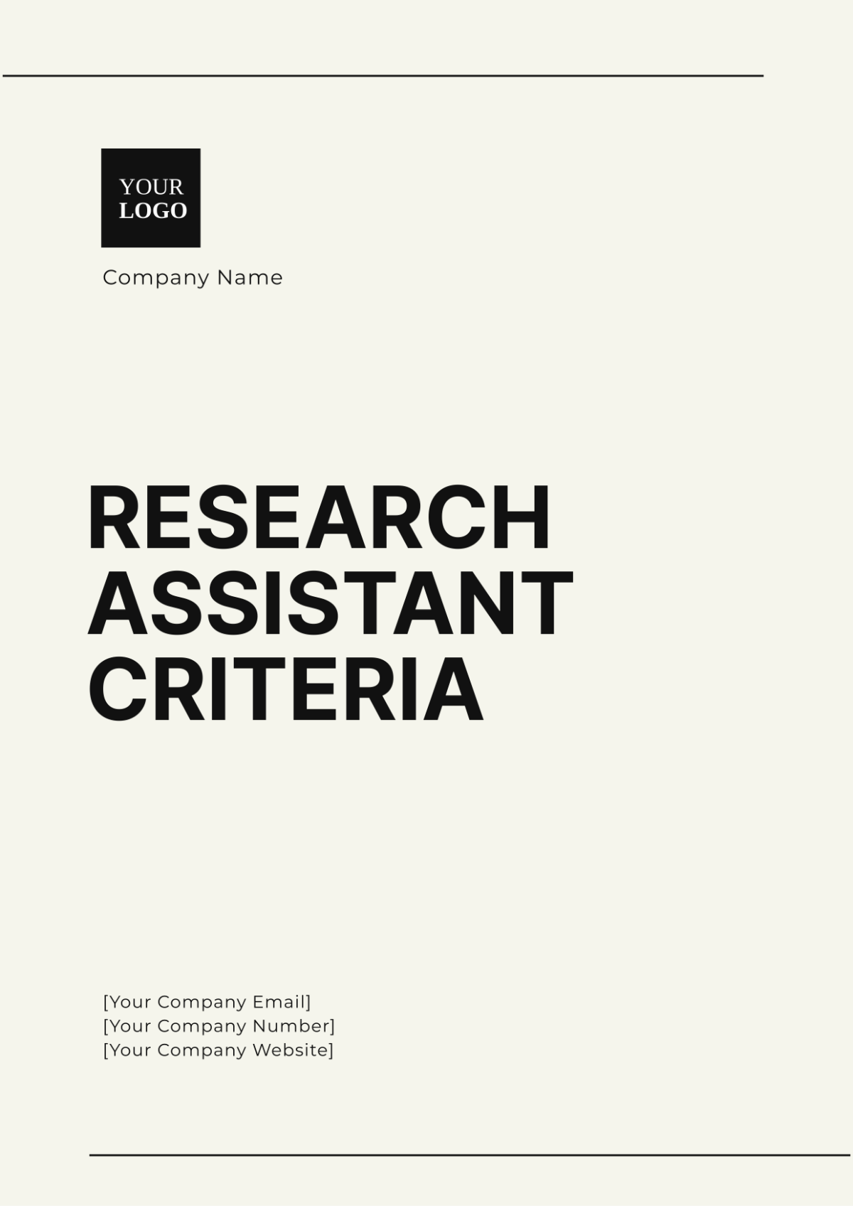 Research Assistant Criteria Template - Edit Online & Download