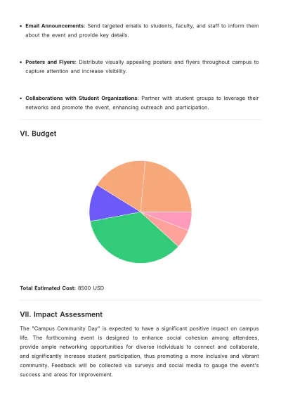 Free Campus Event Proposal Report Template to Edit Online