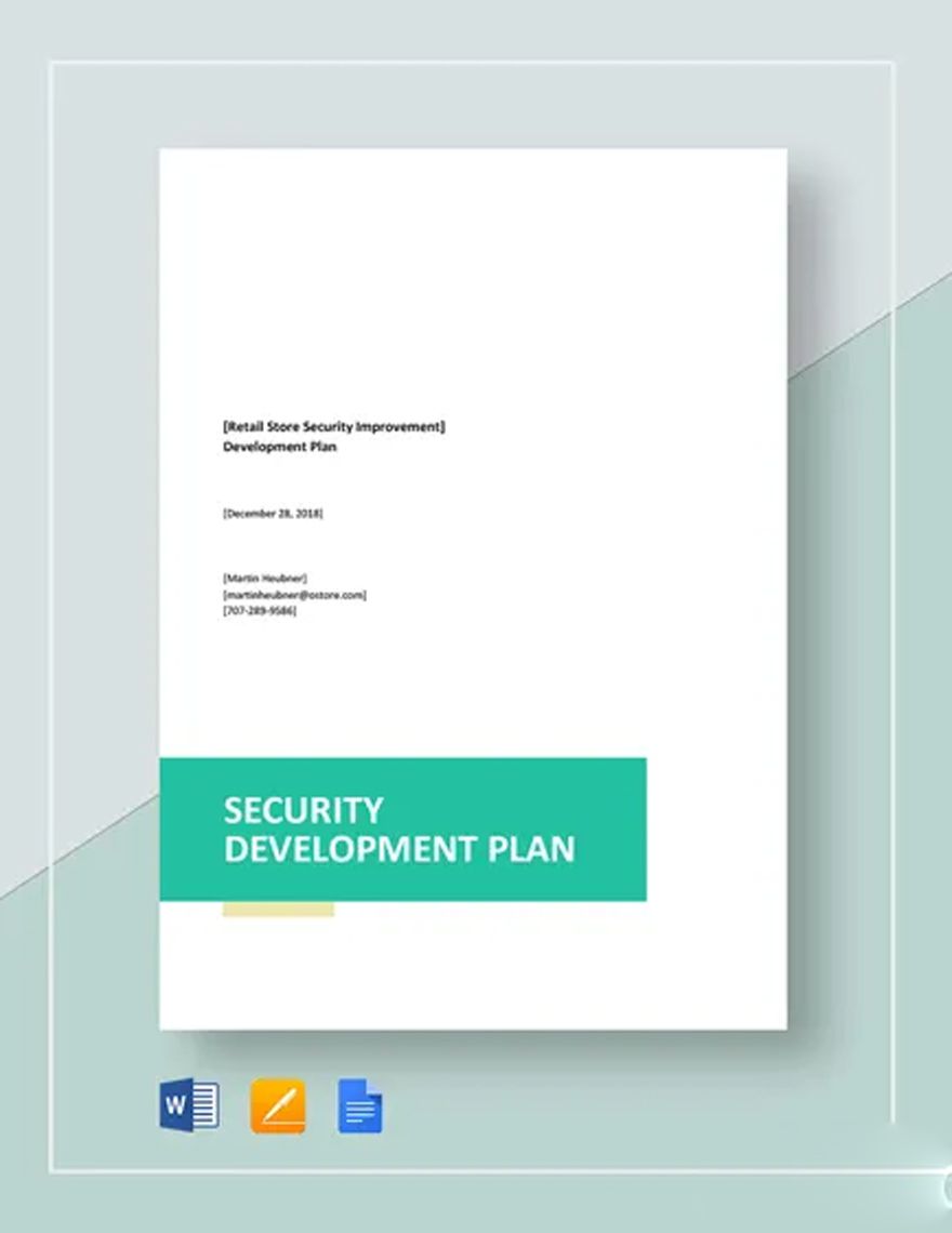 Security Development Plan Template in Word, Google Docs, PDF, Apple Pages