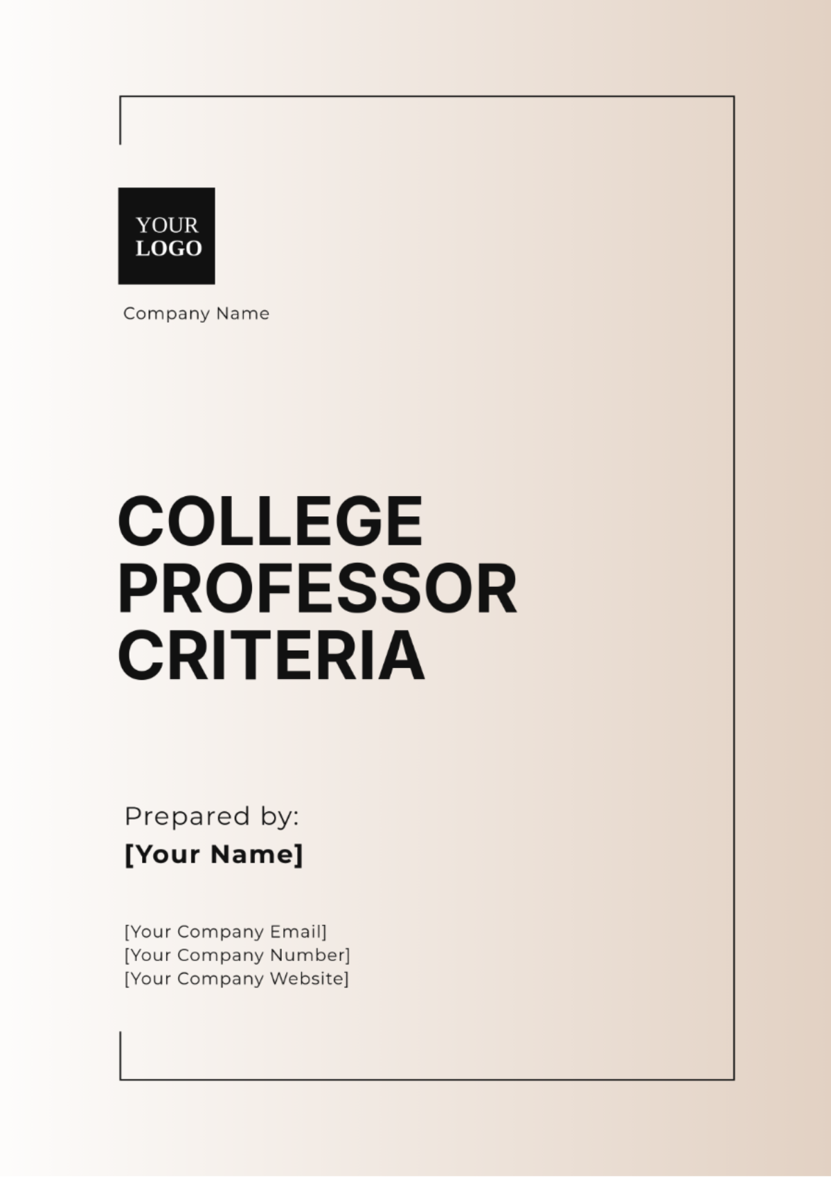 College Professor Criteria Template - Edit Online & Download