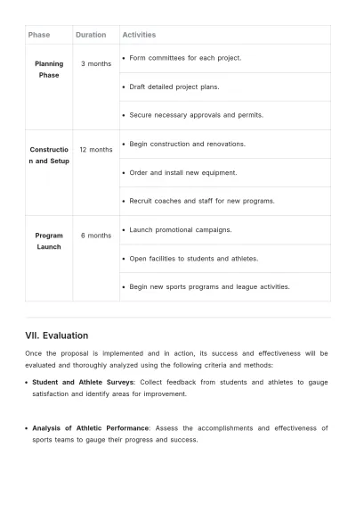 Free University Athletics Proposal Report Template to Edit Online