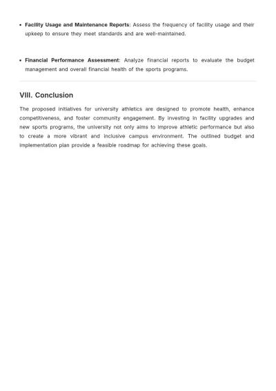 Free University Athletics Proposal Report Template to Edit Online