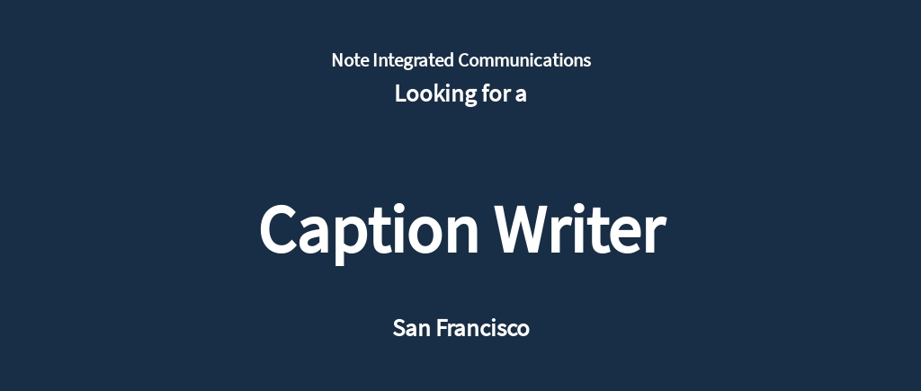 Caption editor job description