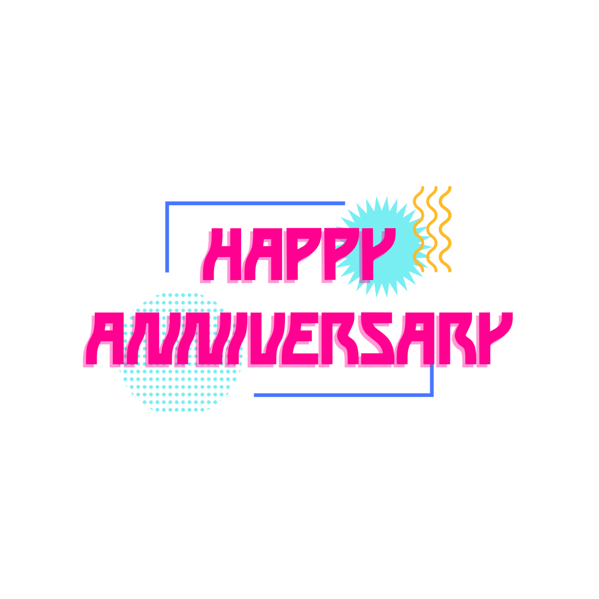 Cheerful Happy Anniversary Text - Edit Online | Template.net